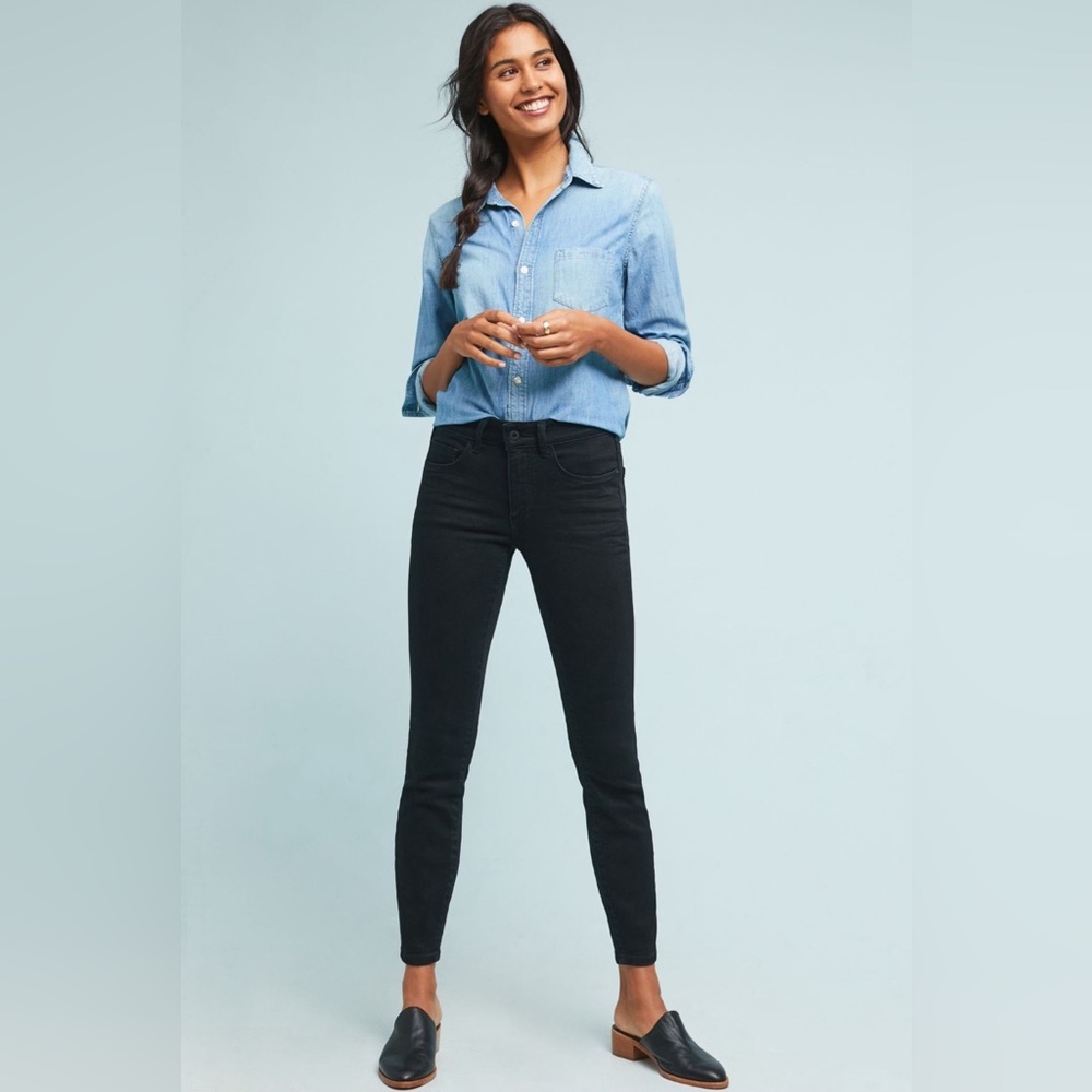 Pilcro and the Letterpress Dark Grey High-Rise Skinny Jeans